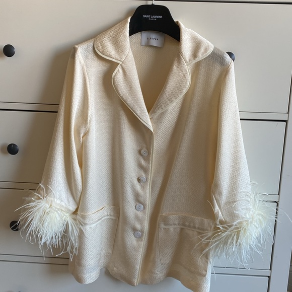 Jacquard Pajamas with Feathers - Picture 3 of 6